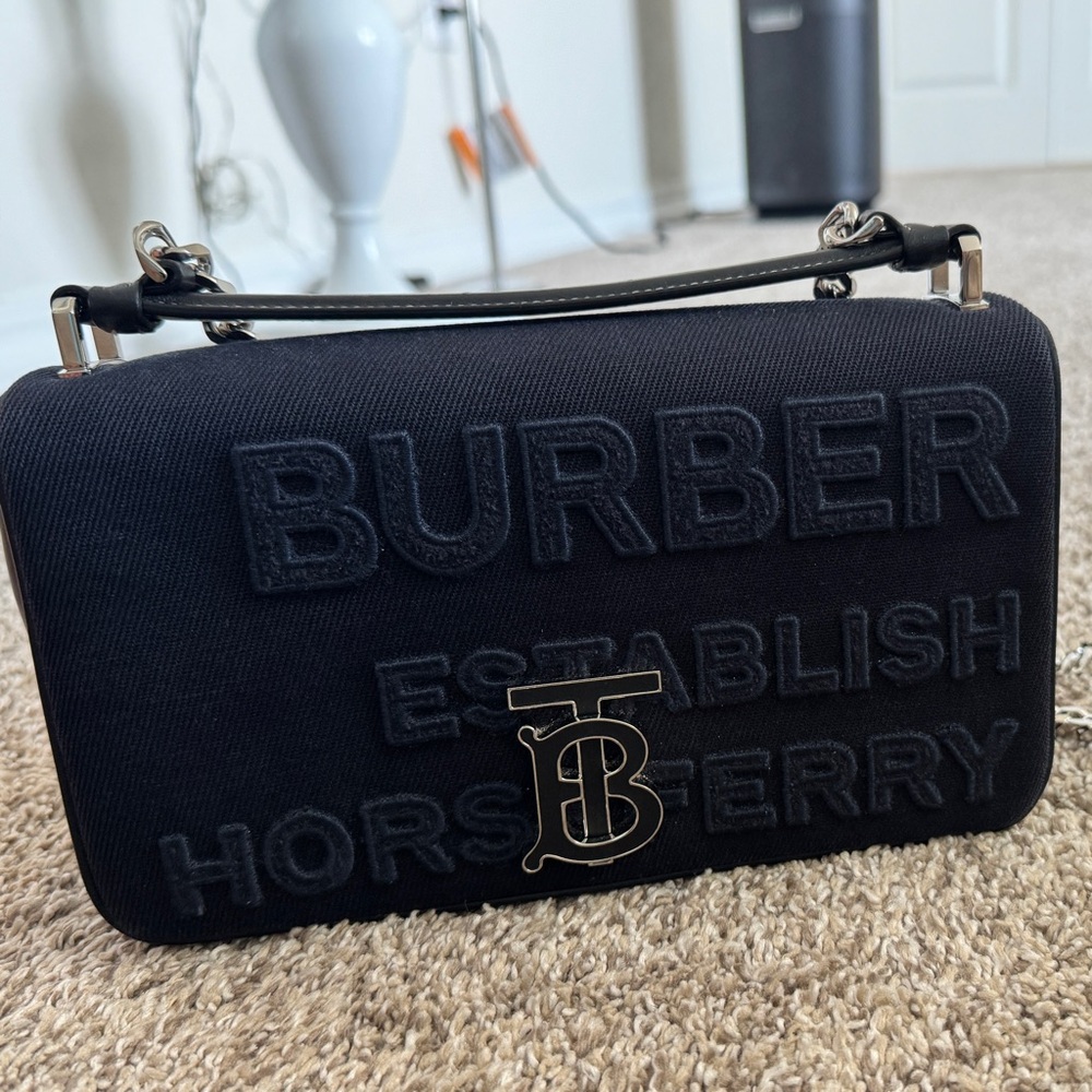 Burberry Black Embossed Shoulder Bag